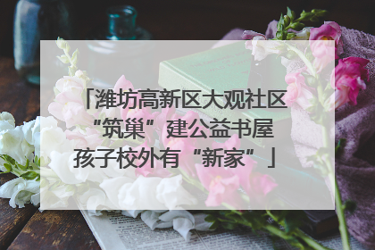 潍坊高新区大观社区“筑巢”建公益书屋 孩子校外有“新家”